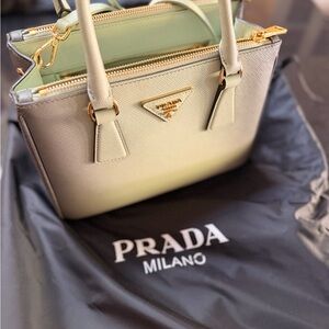 Prada Saffiano Lux Small Galleria
Double Zip Tote White Sfumato with box and bag